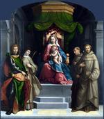 欧洲12-19世纪油画六_GAROFALO - The Madonna and Child enthroned with Saints